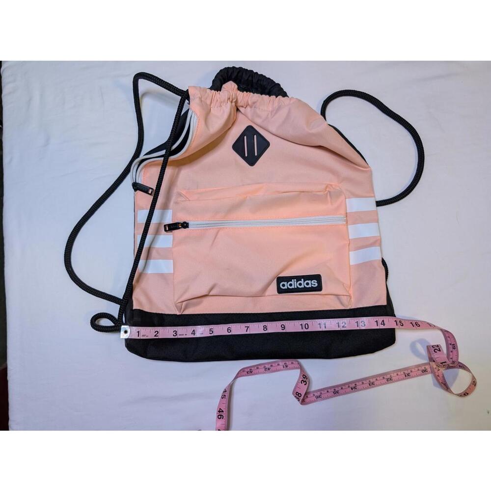 Adidas Coral Pink and Black Drawstring Backpack Great Condition